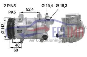 ECLIMA 122075 - COMPRESOR 5SE12C PV5 113MM 12 V TOYOTA