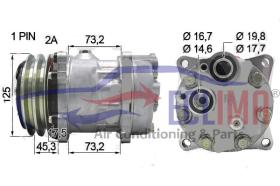 ECLIMA 122164 - COMPRESOR SANDENSD7H13 125MM  PV2 12V MAQUINA VOLVO