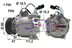 ECLIMA 122419 - COMPRESOR  MITSUBISHI ASX OUTLANDER PV6 95MM 12V