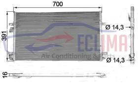 ECLIMA B01200322 - CONDENSADOR .RENAULT  LAGUNA II-VELSATIS 660x392x16