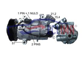 ECLIMA 121968X - COMPRESOR EQV DENSO 6SBH14C R1234YF PV6 12V 125MM NISSAN-RE