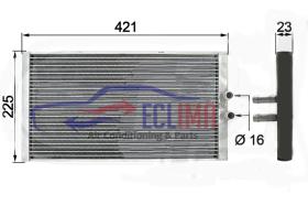 ECLIMA 166046 - RADIADOR CALEFACCION VOLVO L70