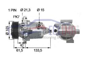 ECLIMA 122365 - COMPRESOR  CALSONIC CR08B NISSAN JUKE 1.6 PV7 120MM 12V