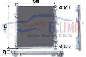 ECLIMA B01200409 - CONDENSADOR KUBOTA L3540-5740 345x370