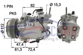 ECLIMA 121680 - COMPRESOR SANDEN 9V5 HONDA CIVIC 12V