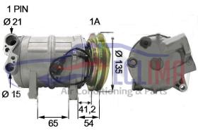 ECLIMA 122013X - COMPRESOR EQUIV. VALEO 1A 135MM 12V NISSAN