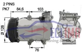 ECLIMA 121762 - COMPRESOR  VISTEON SC FORD PV7 130MM 12V