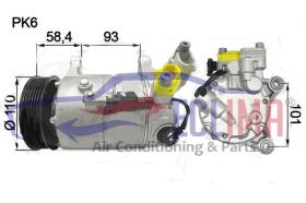 ECLIMA 121072X - COMPRESOR EQUIV. VISTEON VS14 6 CANALES 110 MM 12V BMW-MINI