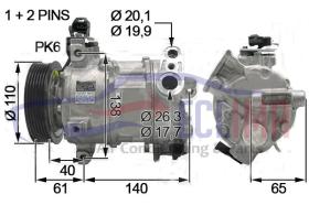 ECLIMA 122031 - COMPRESOR DENSO 6SBU14C PV6 110 MM. JEEP RENEGADE