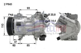 ECLIMA 121468 - COMPRESOR DENSO 5SEL12C CITROEN- PEUGEOT PV6 12V 109MM