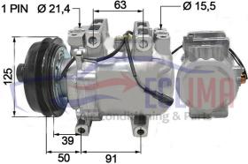 ECLIMA 121640X - COMPRESOR EQUIV. CALSONIC CR14  ISUZU A1 12V 125MM