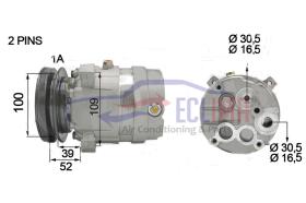 ECLIMA 122141X - COMPRESOR EQUIV. DAEWOO VOLVO 55 1A 100MM 12V