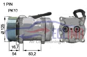 ECLIMA 121127 - COMPRESOR SANDEN PV10 12V 125MM