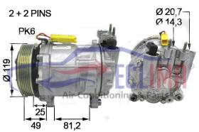ECLIMA 122144 - COMPRESOR SANDEN SD716 CITROEN C5 PV6 120MM