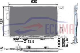 ECLIMA B01200338 - CONDENSADOR MERCEDES W203  220CDI 04-- CON FILTRO SECADOR
