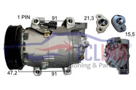 ECLIMA 121177X - COMPRESOR EQUIV. CALSONIC CSV6113 PV6 125MM 12V NISSAN