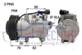 ECLIMA 121423 - COMPRESOR DENSO 10SRE18C JOHN DEERE PV8 143MM 12V