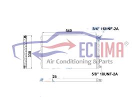 ECLIMA B01200101 - CONDENSADOR UNIVERSAL 540X330X25 5/8" 18UNF - 3/4" 16UNF