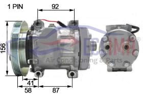 ECLIMA 122259 - COMPRESOR  SANDEN SD7H15 PV4 152 MM. 12V. NEW HOLLAND