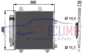 ECLIMA B01200341 - CONDENSADOR CITROEN - PEUGEOT - TOYOTA