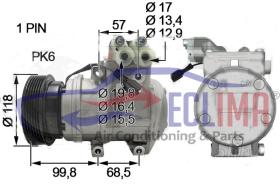 ECLIMA 122158 - COMPRESOR TUCSON-SPORTAGE 2.0CRDI PK6 120MM 12V