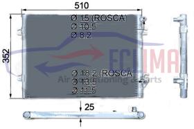 ECLIMA B01200352 - CONDENSADOR MASSEY FERGUSON TRATOR 4707-6713-VALTRA A104