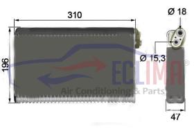 ECLIMA 166172 - EVAPORADOR MITSUBISHI CANTER FUSO FE7-FE8-FG8