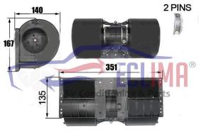 ECLIMA 48024BG - TURBINA DOBLE 12V 014AP74LL22 ALTA CAPACIDAD 1207M3