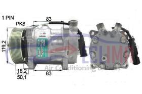 ECLIMA 121260Q - COMPRESOR QP SANDEN SD7H15 MAN PV8 120MM 24V