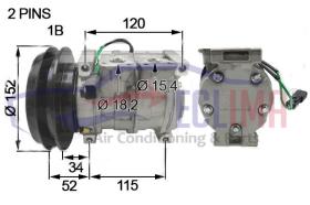 ECLIMA 121075X - COMPRESOR EQUIV.DENSO 10S13 1B 152MM 24V HITACHI ZAX470-5G