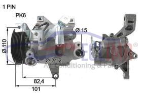 ECLIMA 121090X - COMPRESOR EQUIV ZEXEL DKV10Z PV6 110MM 12V VERT.BRIDA SUBARU