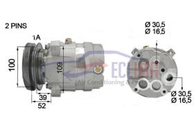 ECLIMA 122141 - COMPRESOR HARRISON V5 DAEWOO VOLVO 55 1A 100MM 12V