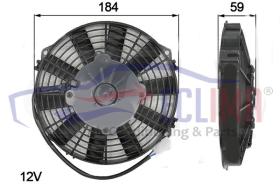 ECLIMA 59060BG - ELECTROVENTIALDOR SPAL 184MM 12V SOPLANTE  10PAS